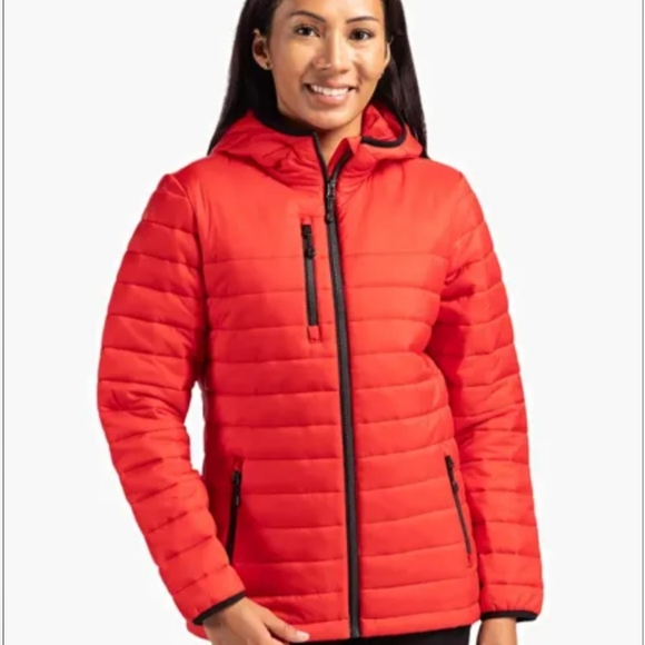 Vibrant Red Hooded Puffer Jacket - Picture 4 of 13